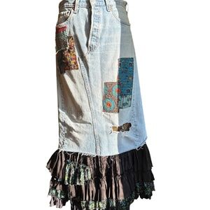 Free People x Vintage Levis Jean Skirt
